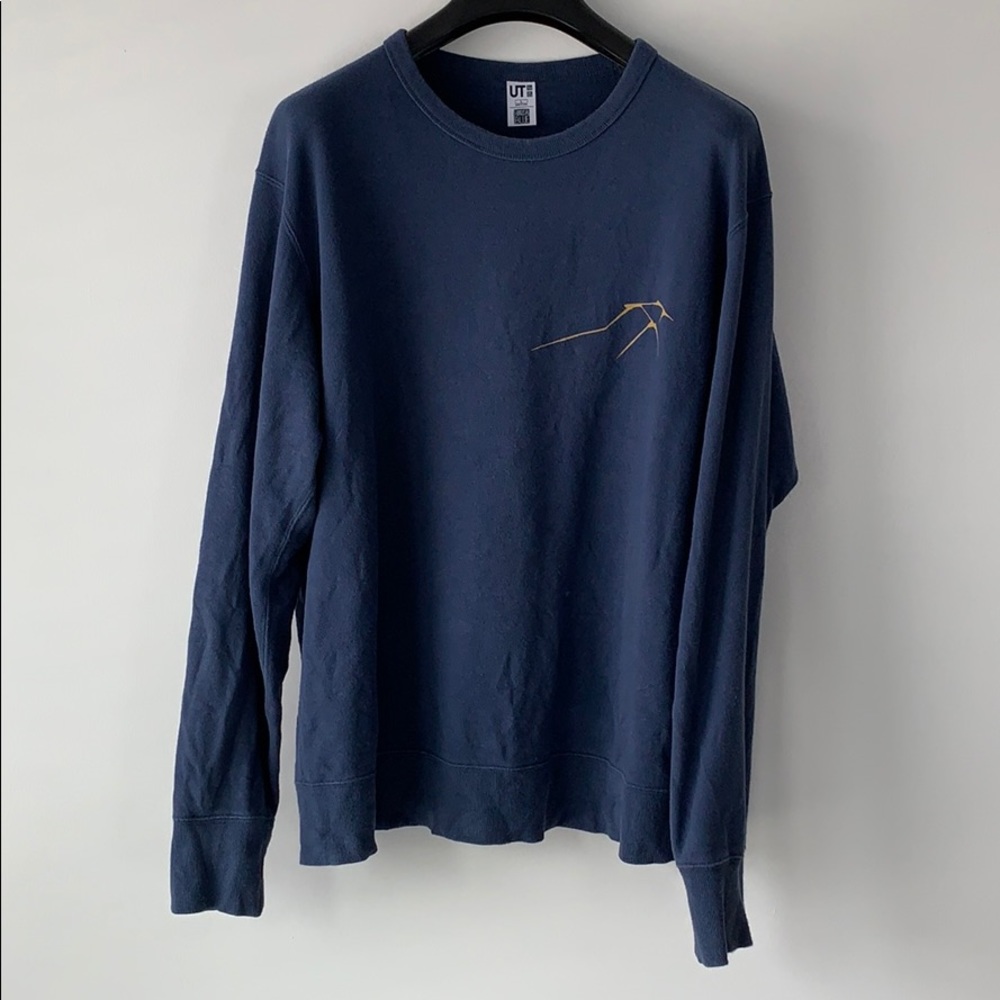 UNIQLO Hokusai Blue Crew Neck - Large